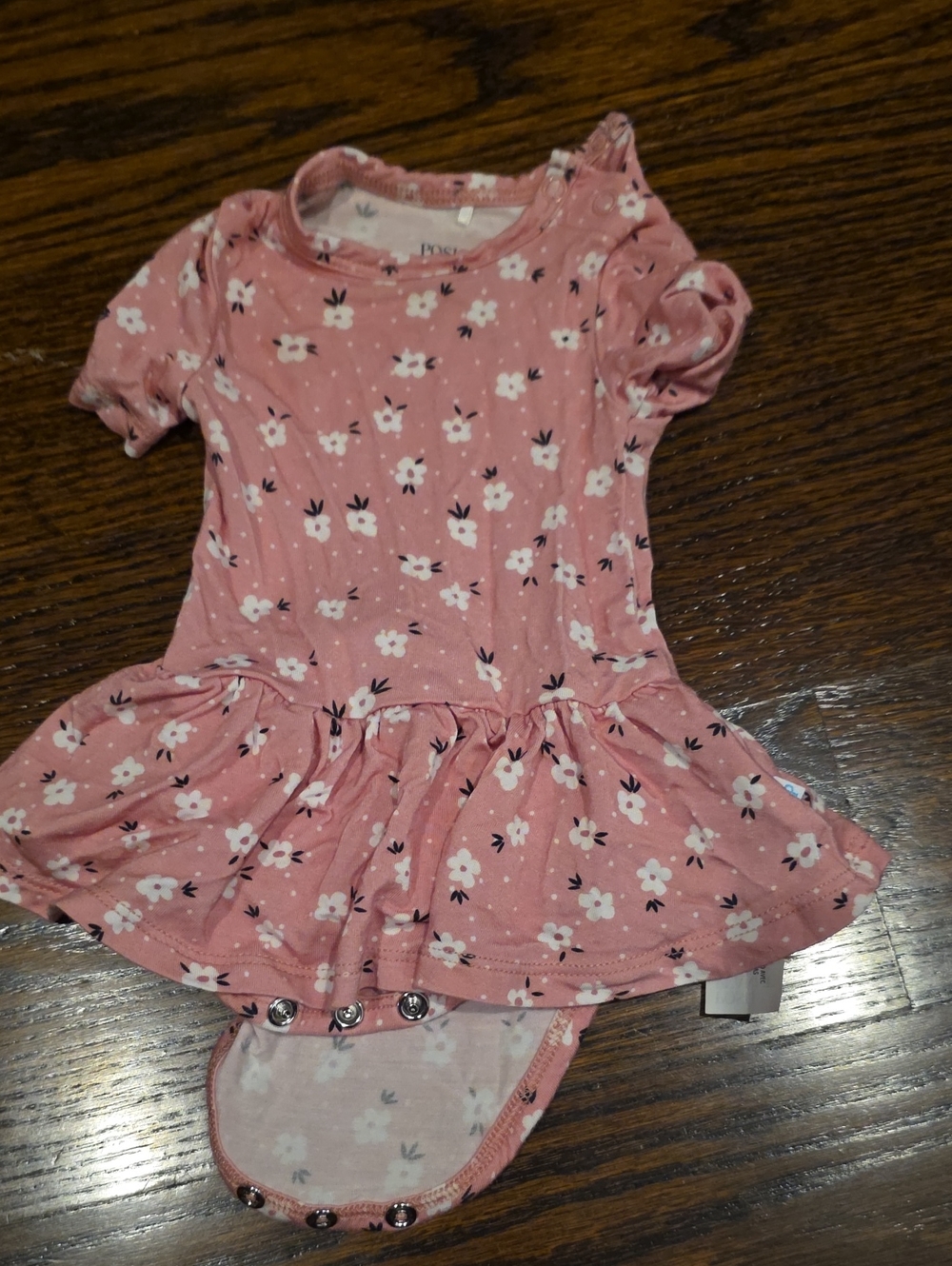 Posh Peanut Pink Floral Ruffle One-Piece Bodysuit